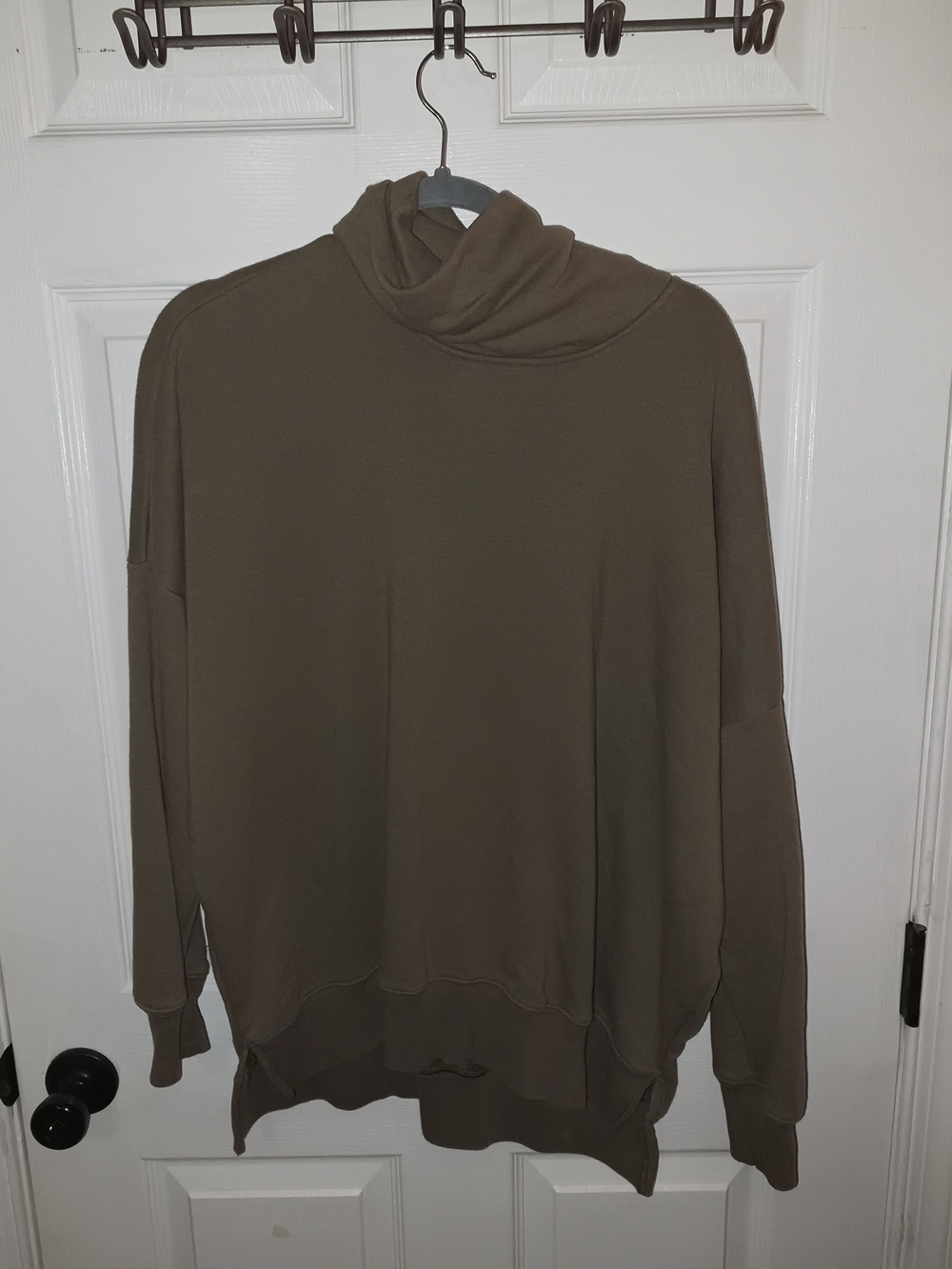 aerie Olive Green Funnel Neck Hoodie